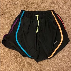 Black Nike Shorts With Multi Colored 